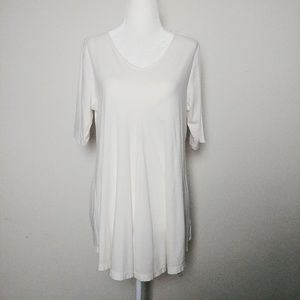 LOGO Cream Ivory Oversized Top